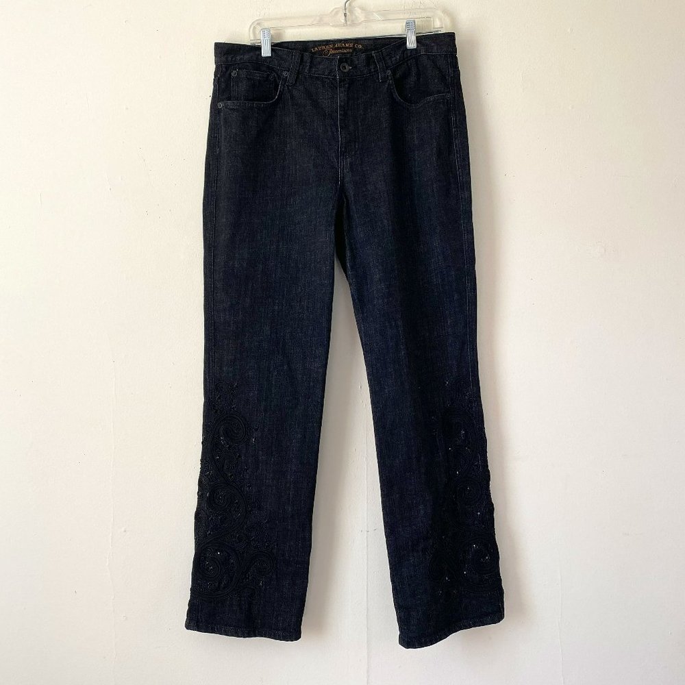 EUC Lauren by Ralph Lauren Premium Jeans Embellished Classic Straight